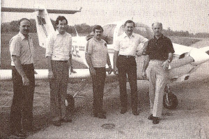 Certified Flight Instructors.  Marty Haski 2nd from left, his father Joe Haski 2nd from right.