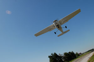 Shannon departs on runway 21 at Skypark for the afternoon flight lesson.