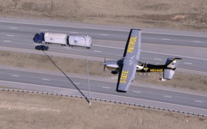 Flying over the  Rt 33 bypass in Lancaster, Ohio.  SOURCE: Craig Holman, columbus Dispatch)