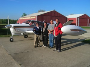 Ron Siwik's around-the-world ground crew: Mike Carroll, Jerry Novak, Jeff Cales, Jim Siwik.